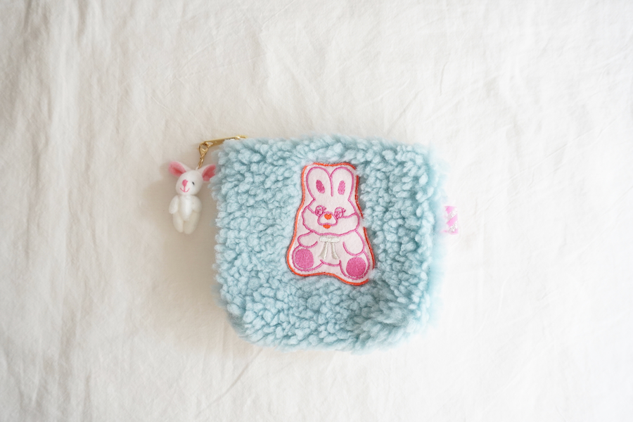 Sophie et Chocolat☆ MiniボアPouch/Yeees! Bunny-Blue