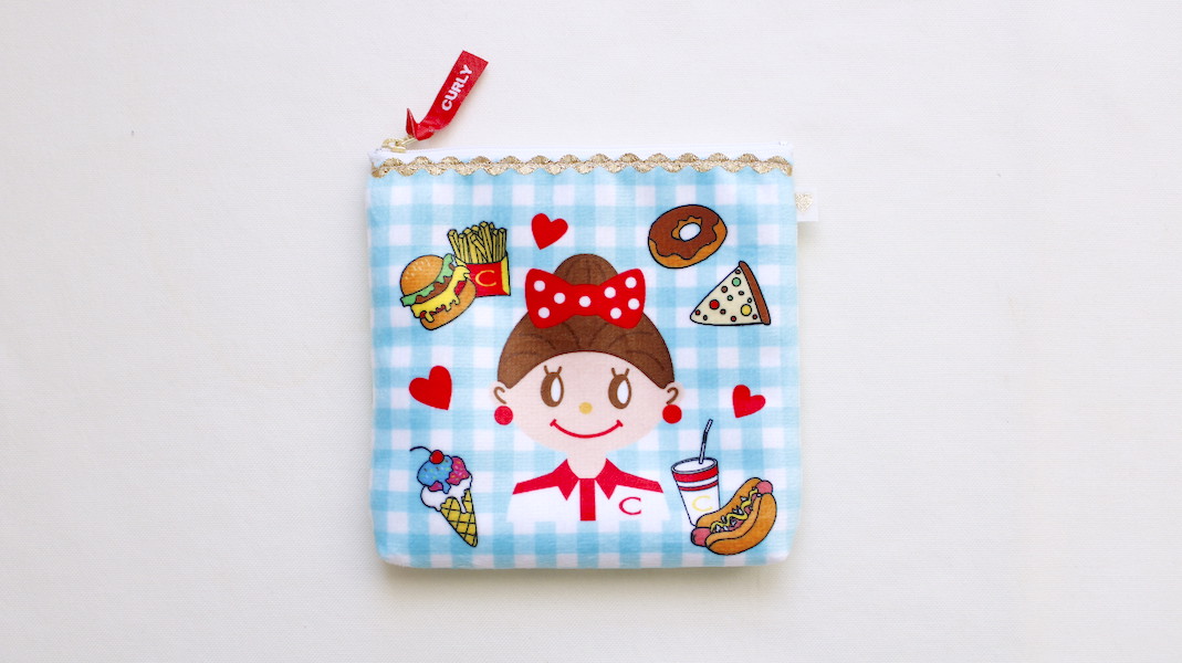 スクエアプリントポーチ☆エヴィ x ファストフード