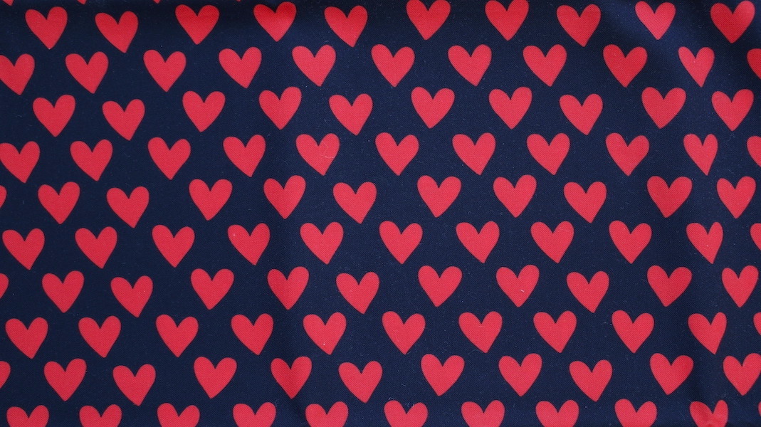 オリジナルファブリック☆レッドハート x ブラック