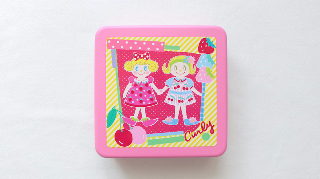 【2/6(金)発送/受注生産商品】Curlyのバレンタインクッキー缶☆Love Friends いちごちゃんとモニーク