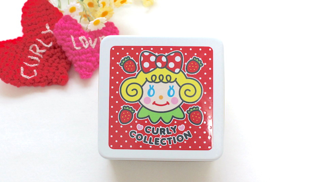 【2/6(金)発送/受注生産商品】Curlyのバレンタインクッキー缶☆いちごちゃん x ストロベリー/ホワイト