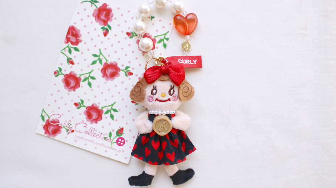 マスコットチャーム☆いちごちゃん(ブラウン) x チョコ(リボン:レッド)