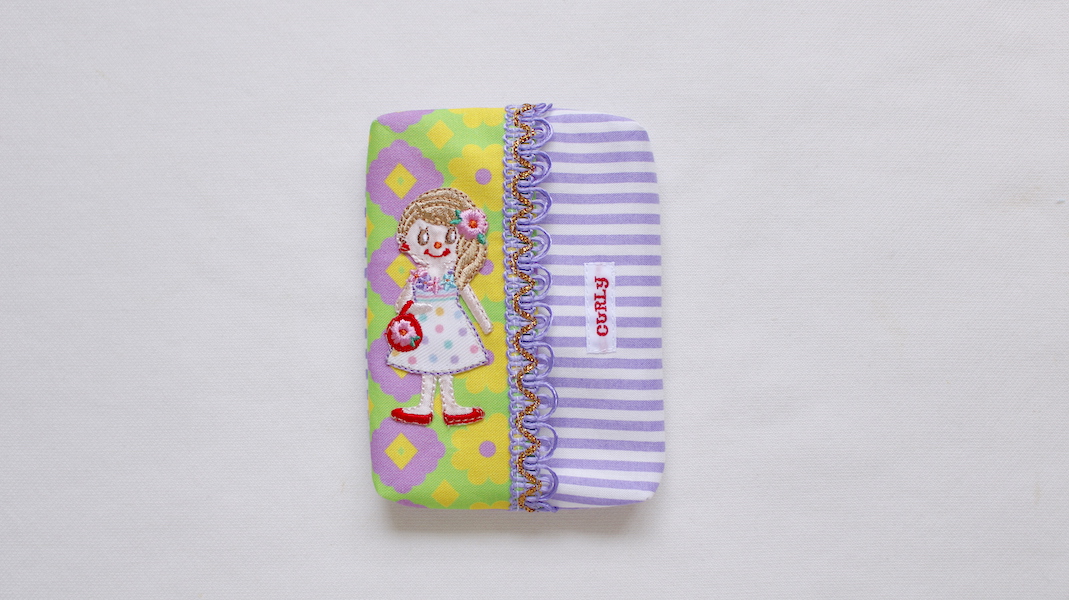 ワッペンティッシュケース☆トロピカルガール/フラワー x ボーダー