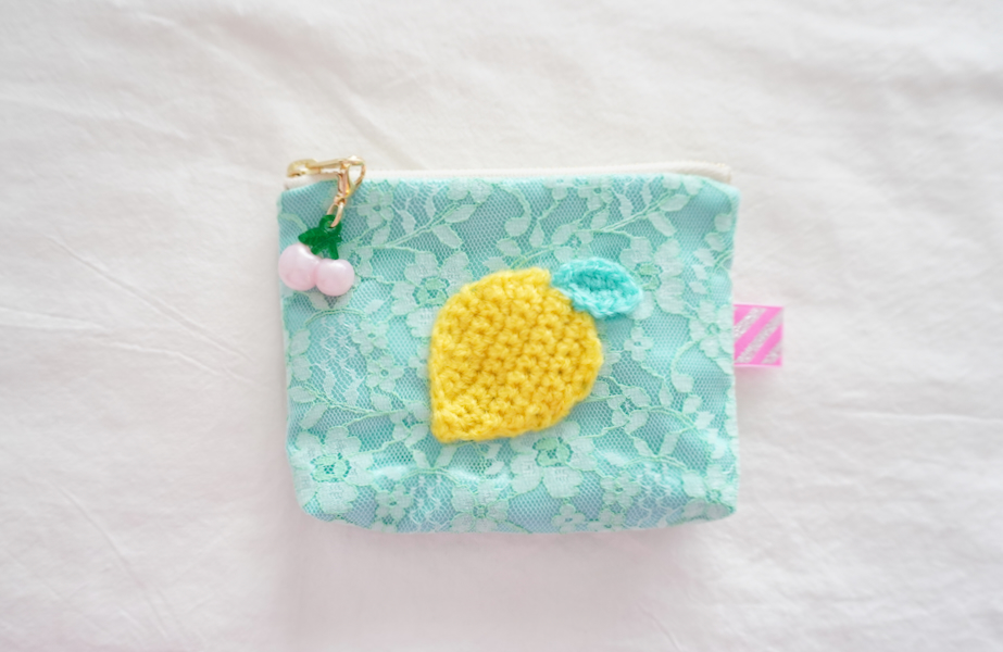 Sophie et Chocolat☆Lace Pouch-S/Mint x Lemon