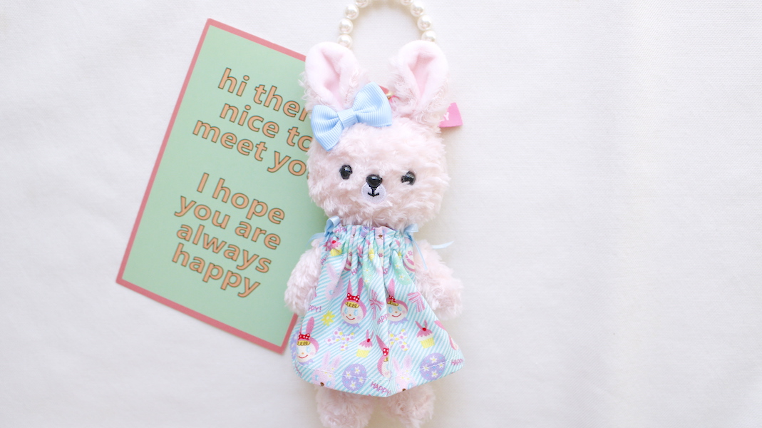 nounours et lapins☆ぬいぐるみチャーム☆rose(ローズ) x バニー