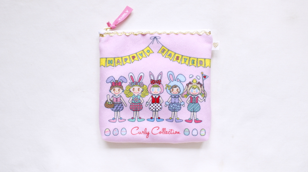 スクエアプリントポーチ☆バニーガールズ/ピンク