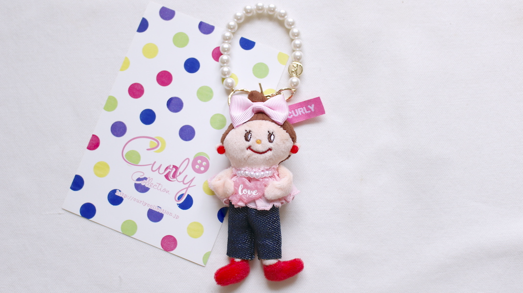 マスコットチャーム☆エヴィ x デニム(ピンク)