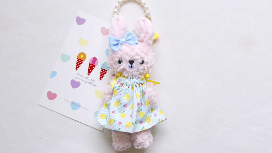 nounours et lapins☆ぬいぐるみチャーム☆rose(ローズ) x レモン