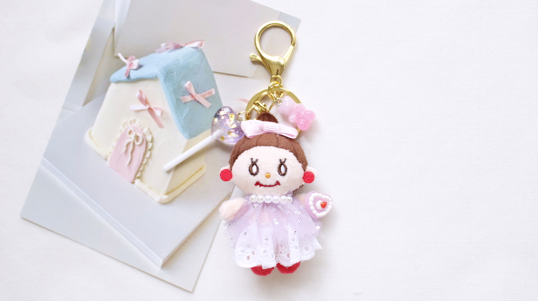 ミニマスコットチャーム☆miniエヴィ/ケーキ(パープル)