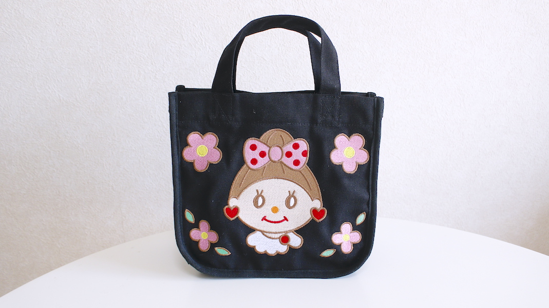 刺繍ミニトート☆エヴィ x ブラック