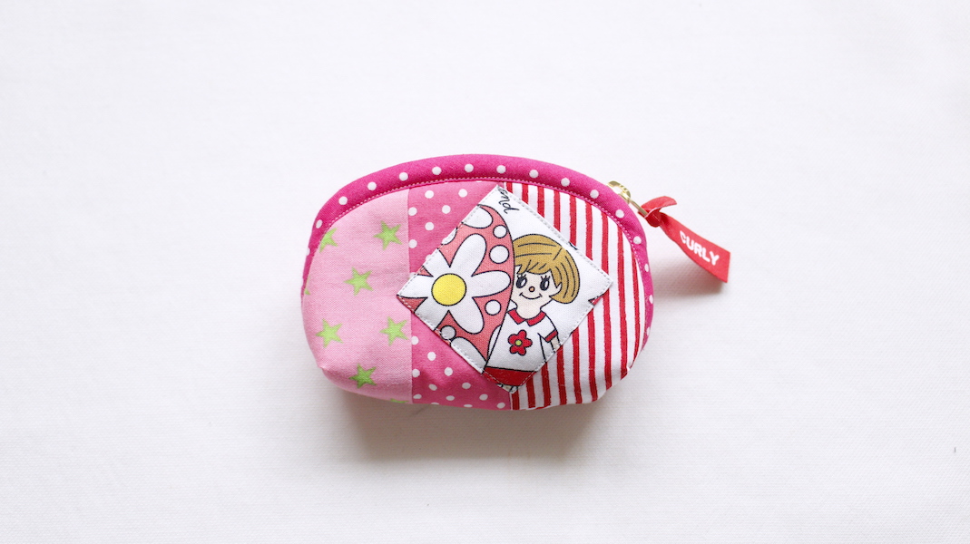 パッチワークラウンドミニポーチ☆ジュジュ