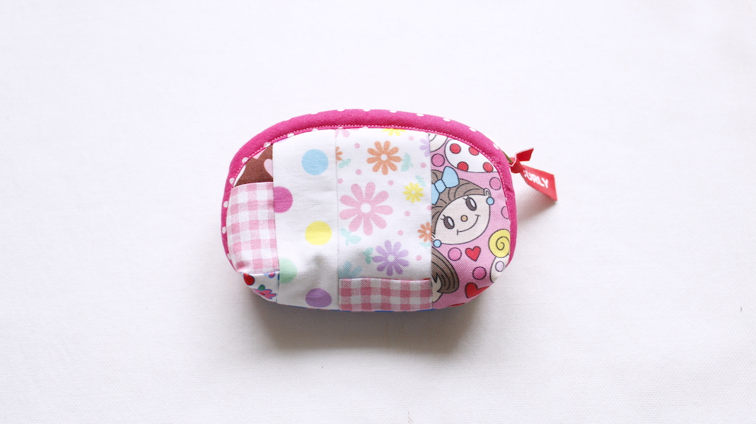 パッチワークラウンドミニポーチ☆エヴィ