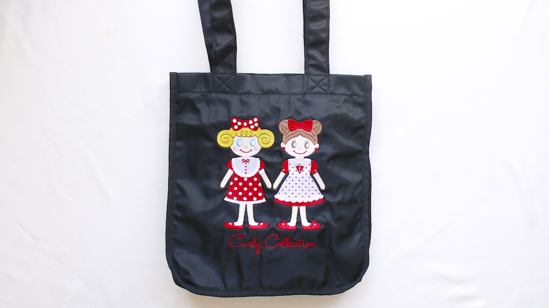 サイドポケット付き刺繍トートバッグ☆いちごちゃん＆メグ