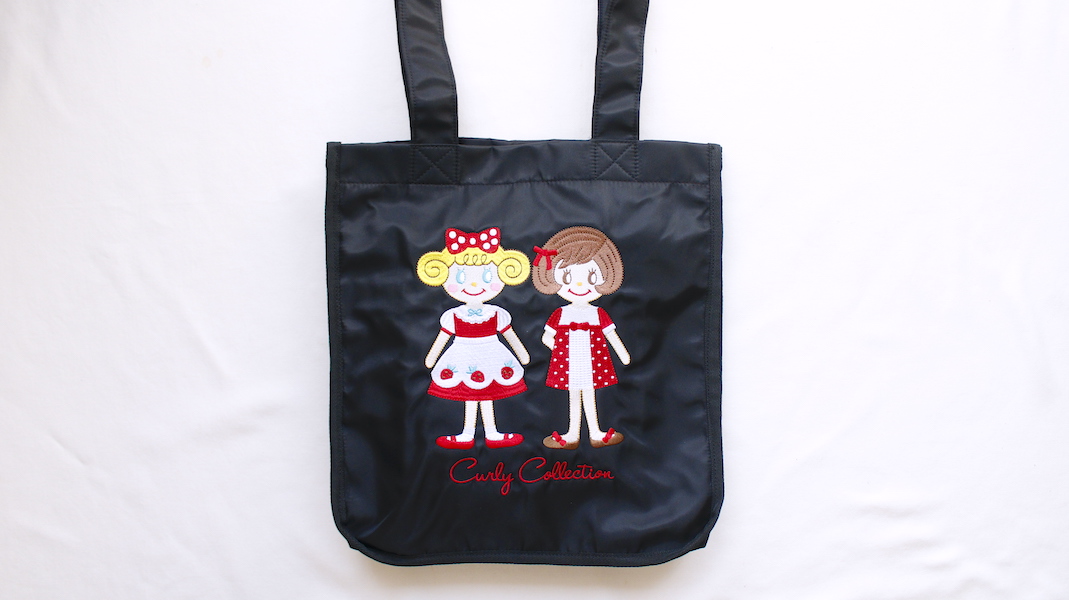 ポケット付き刺繍トートバッグ☆いちごちゃん＆ジュジュ