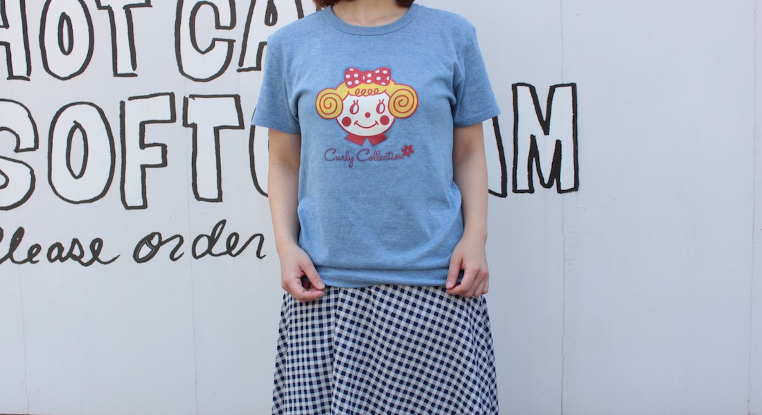 オリジナルTシャツ☆いちごちゃん x ヘザーブルー