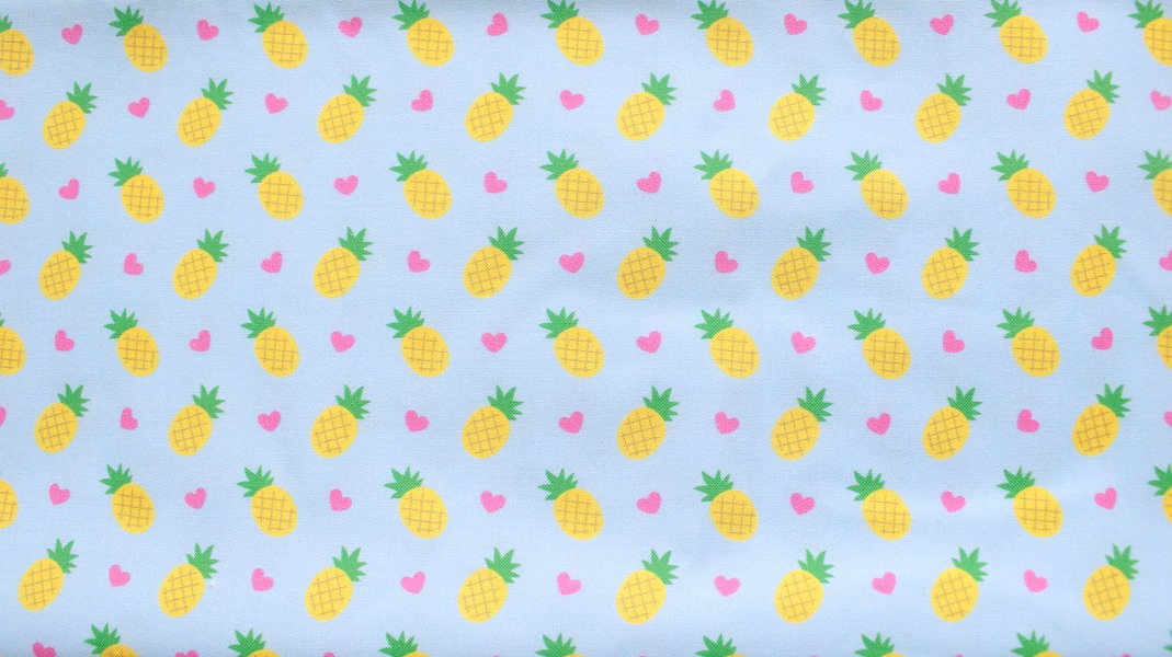 オリジナルファブリック☆パイナップル x ブルー