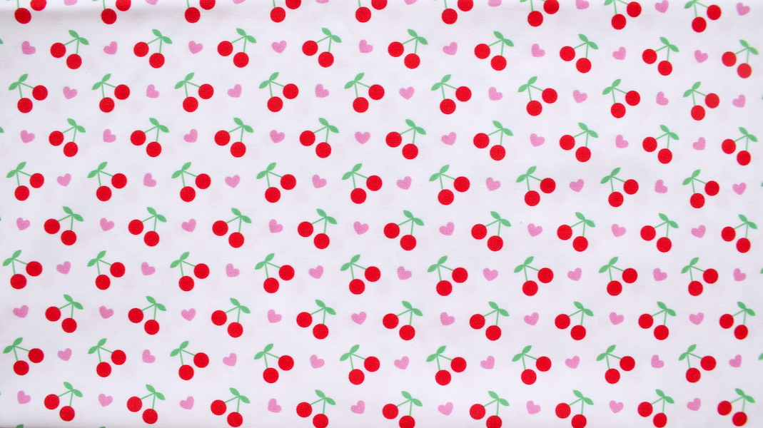オリジナルファブリック☆チェリー x ホワイト
