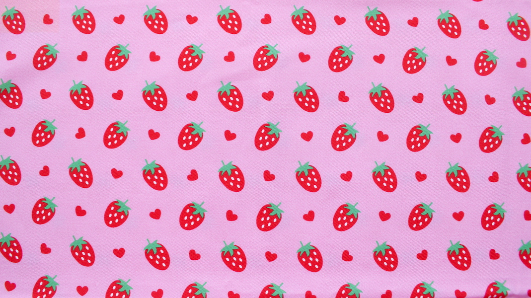 オリジナルファブリック☆いちご x ピンク