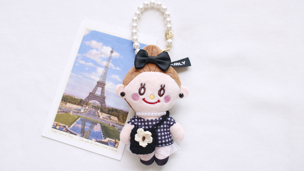 マスコットチャーム☆エヴィ x チェック(ブラック)/バッグ