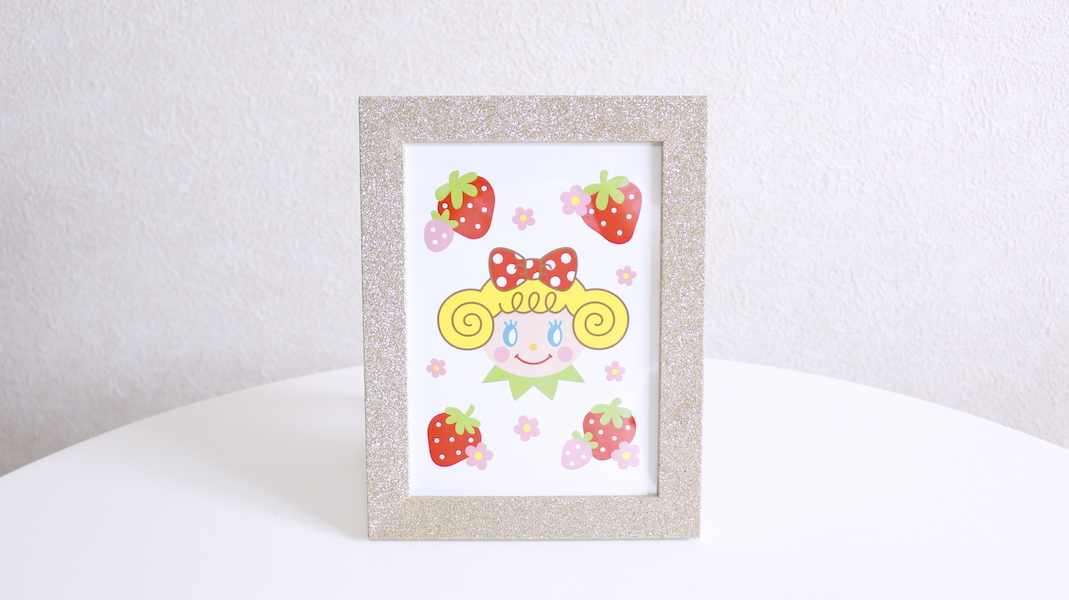 フレーム付きアートプリント☆いちごちゃん(いちご)