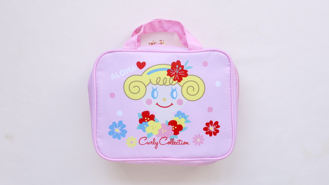 ハンドル付きマルチポーチ☆アロハいちごちゃん x ピンク