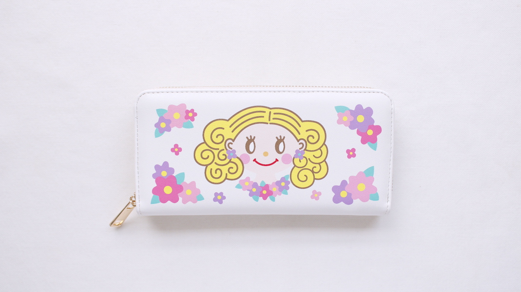 ラウンドファスナー長財布☆ジンジャー x ホワイト