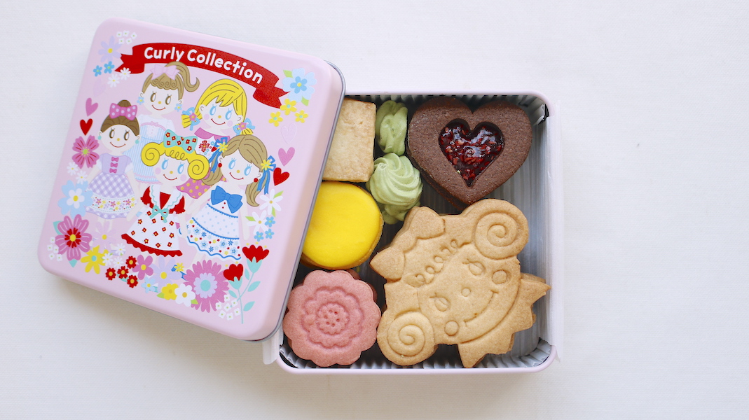 【受注生産商品】母の日のクッキー缶☆Curly girls x ピンク