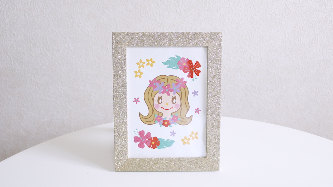 フレーム付きアートプリント☆トロピカルガール