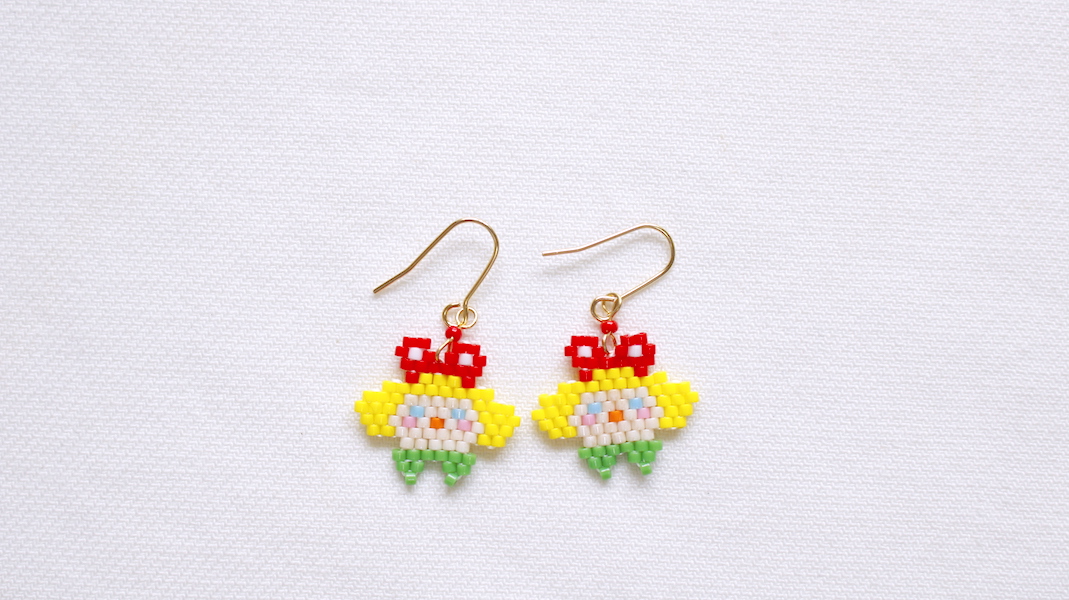 ビーズピアス☆いちごちゃん(RED)