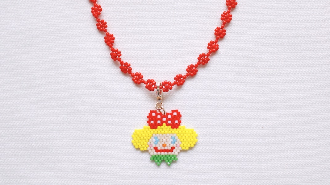 ビーズネックレス☆いちごちゃん(RED)