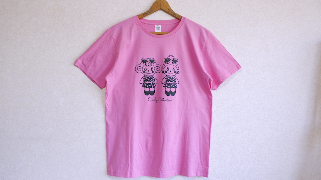 オリジナルTシャツ☆いちごちゃん＆エヴィ(水着)/ピンク