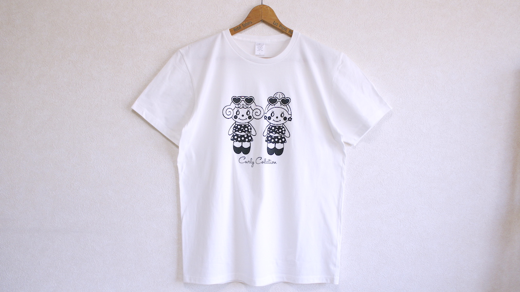 オリジナルTシャツ☆いちごちゃん＆エヴィ(水着)/ホワイト