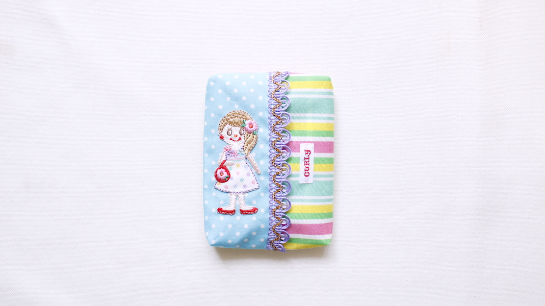 ワッペンティッシュケース☆トロピカルガール/プチドット x ストライプ