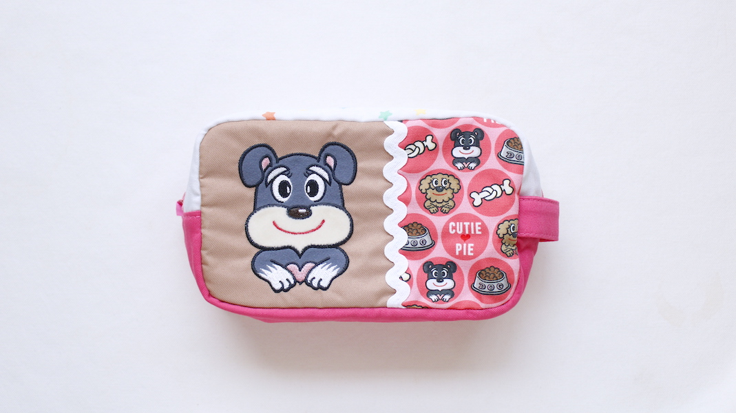 CUTIE PIE☆BOX型刺繍ポーチ(S)☆グリ