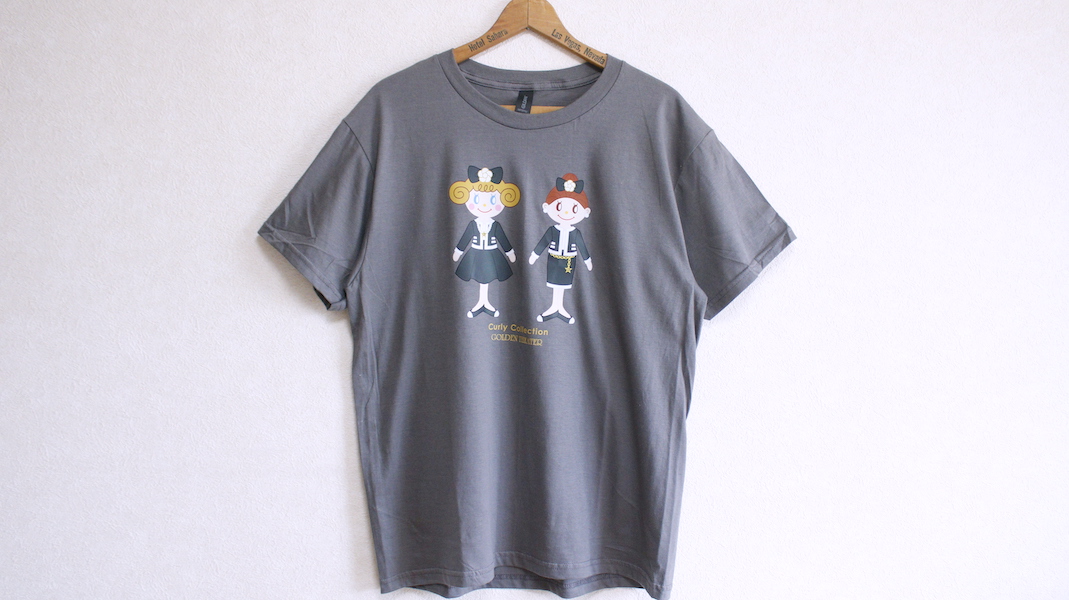 GT☆オリジナルTシャツ☆いちごちゃん＆エヴィ(エレガントドレス)/チャコール