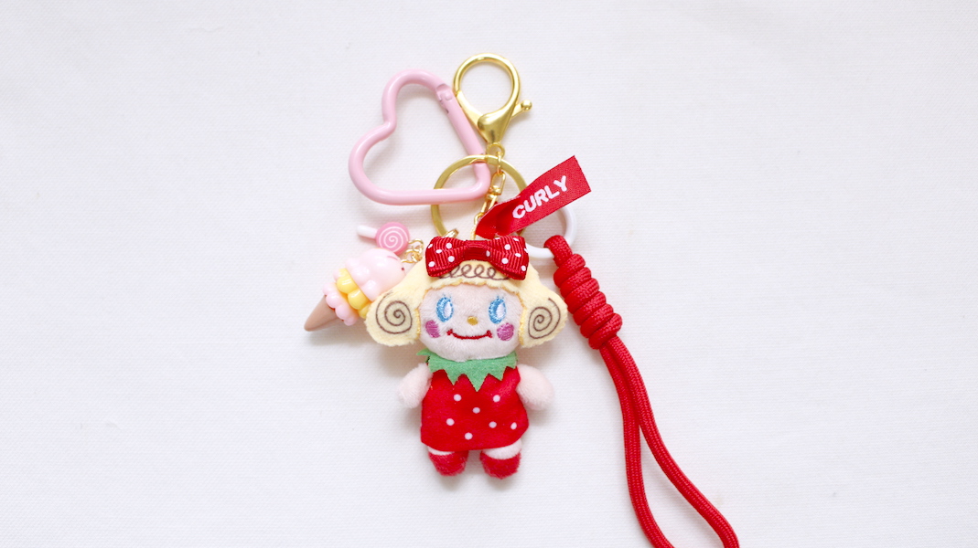ミニマスコットチャーム☆miniいちごちゃん x アイスクリーム(ピンク)