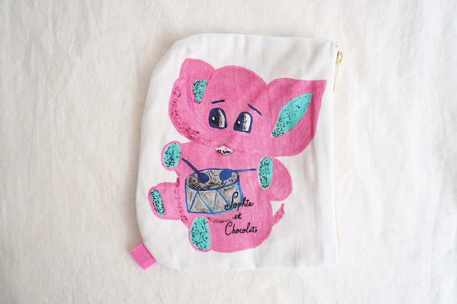 Sophie et Chocolat☆ Round Pouch/elephant