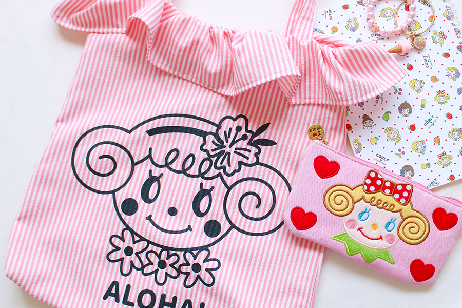 カーリーコレクション いちごちゃんバスタオル NEW☆いちごちゃん刺繍バッグ - カーリーコレクション