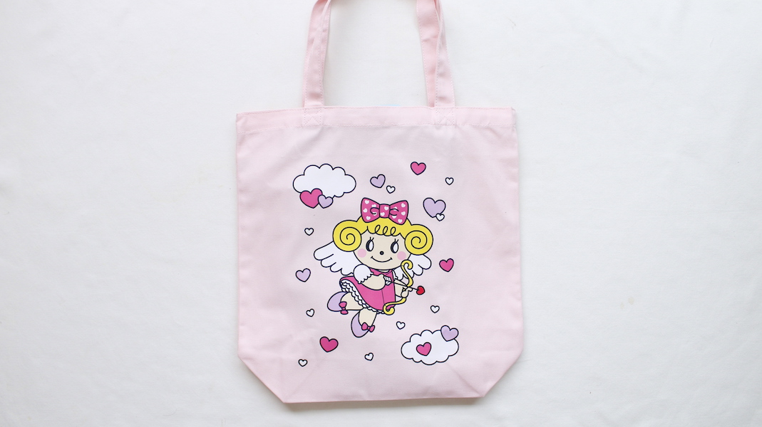 縦長キャンバストート☆エンジェルいちごちゃん x ピンク
