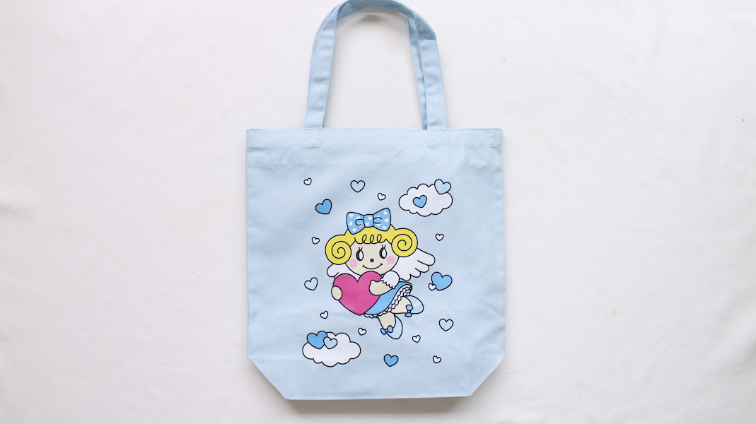 縦長キャンバストート☆エンジェルいちごちゃん x ブルー