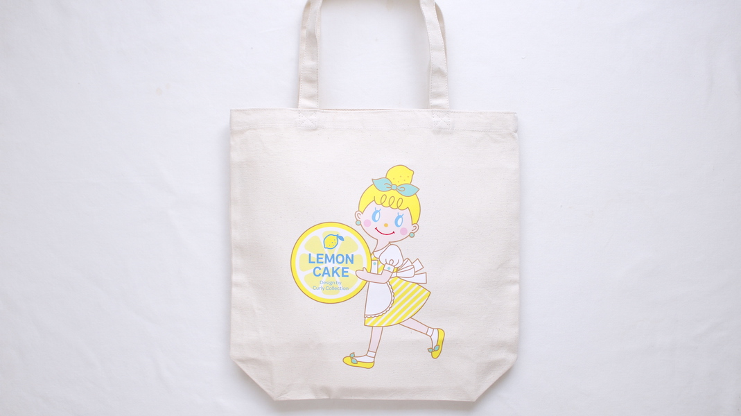 LEMON CAKE☆縦長キャンバストート／レモンケーキ x ナチュラル