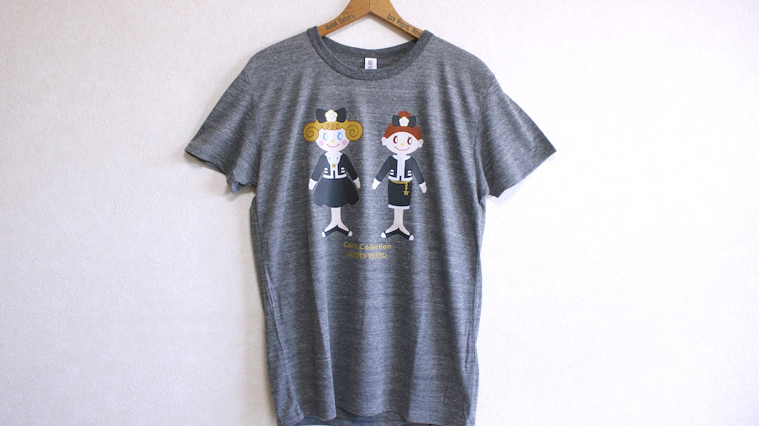 GT☆オリジナルTシャツ☆いちごちゃん＆エヴィ(エレガントドレス)/ヘザーブラック(L)