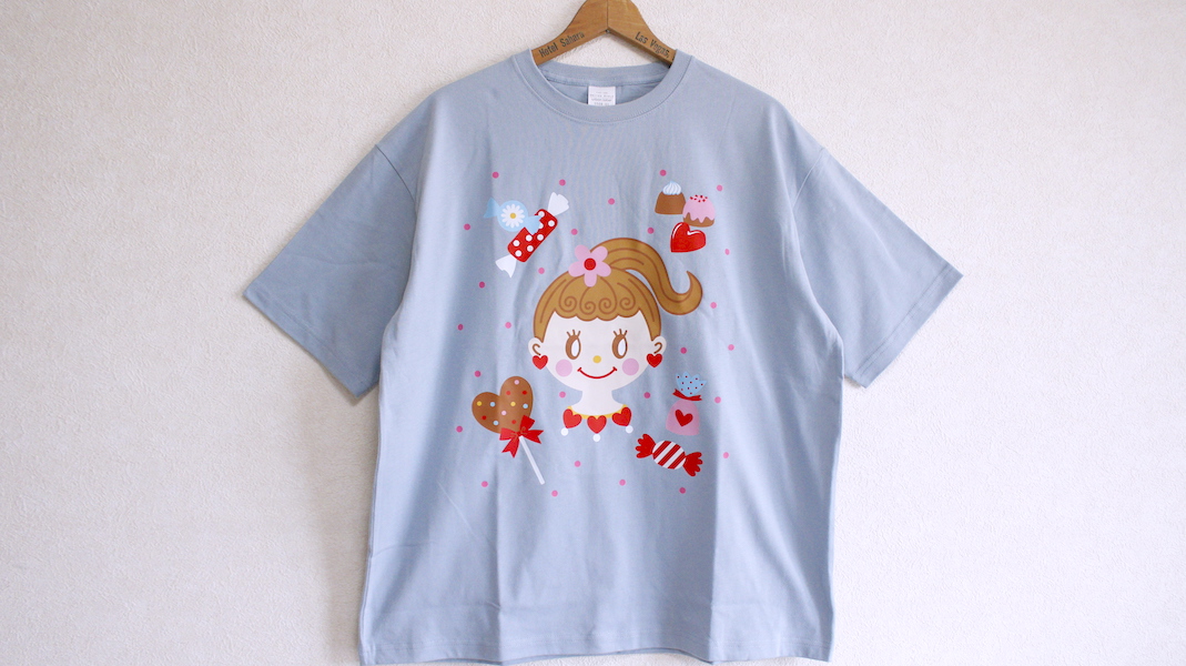 ビッグシルエットオリジナルTシャツ☆ミミ x アシッドブルー