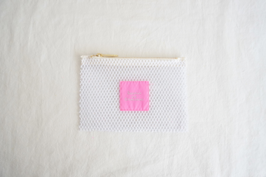Sophie et Chocolat☆メッシュ&PVCポーチ/White