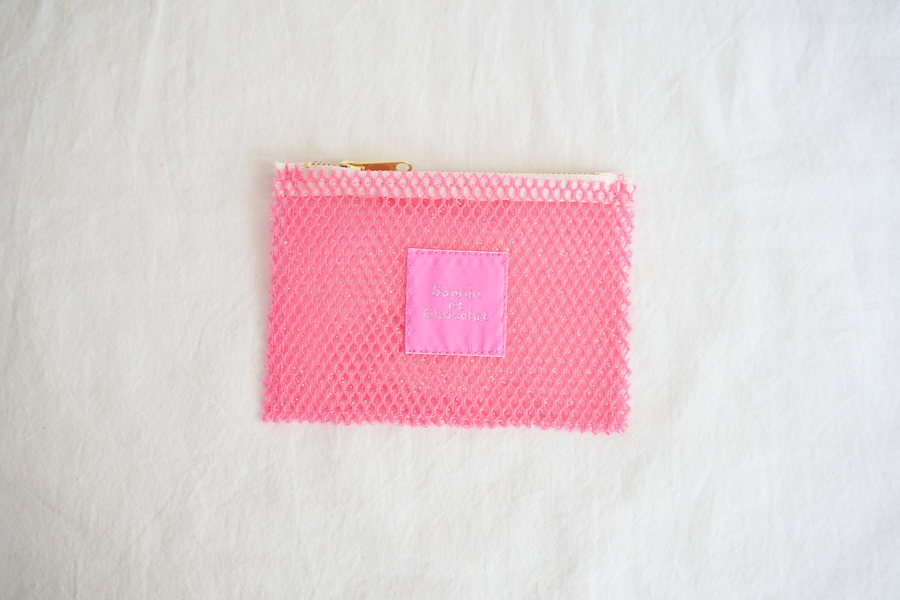 Sophie et Chocolat☆メッシュ&PVCポーチ/Neon pink
