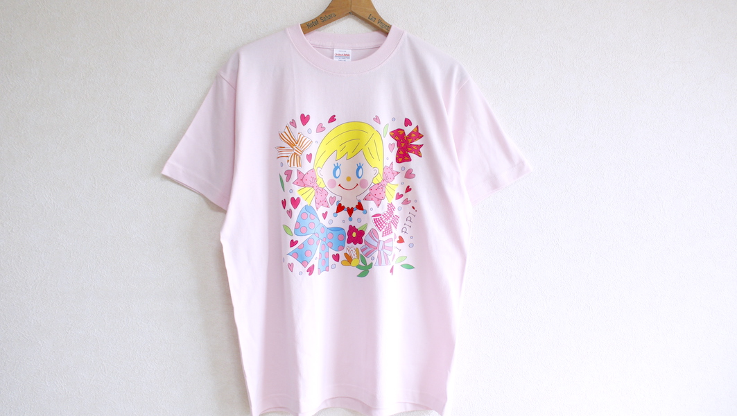 オリジナルTシャツ☆ピピ x ライトピンク(M)
