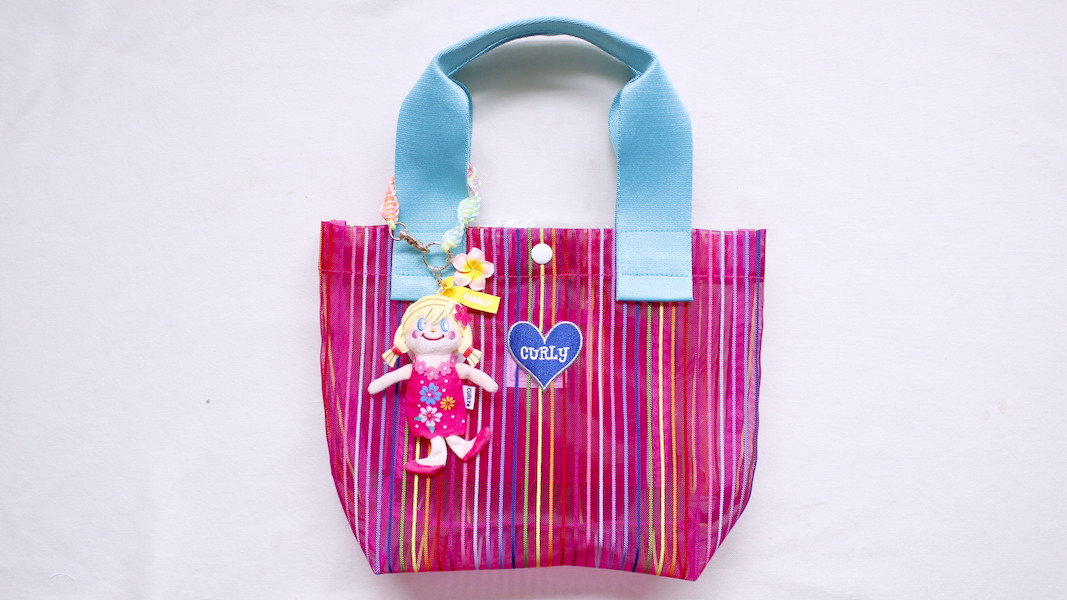 マスコット付きメッシュバッグ☆ピンク x ピピちゃん