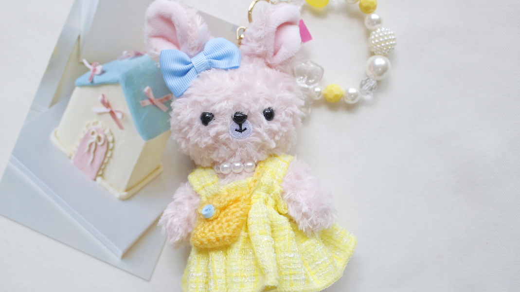 Lemon Cake☆nounours et lapins☆ぬいぐるみチャーム☆rose