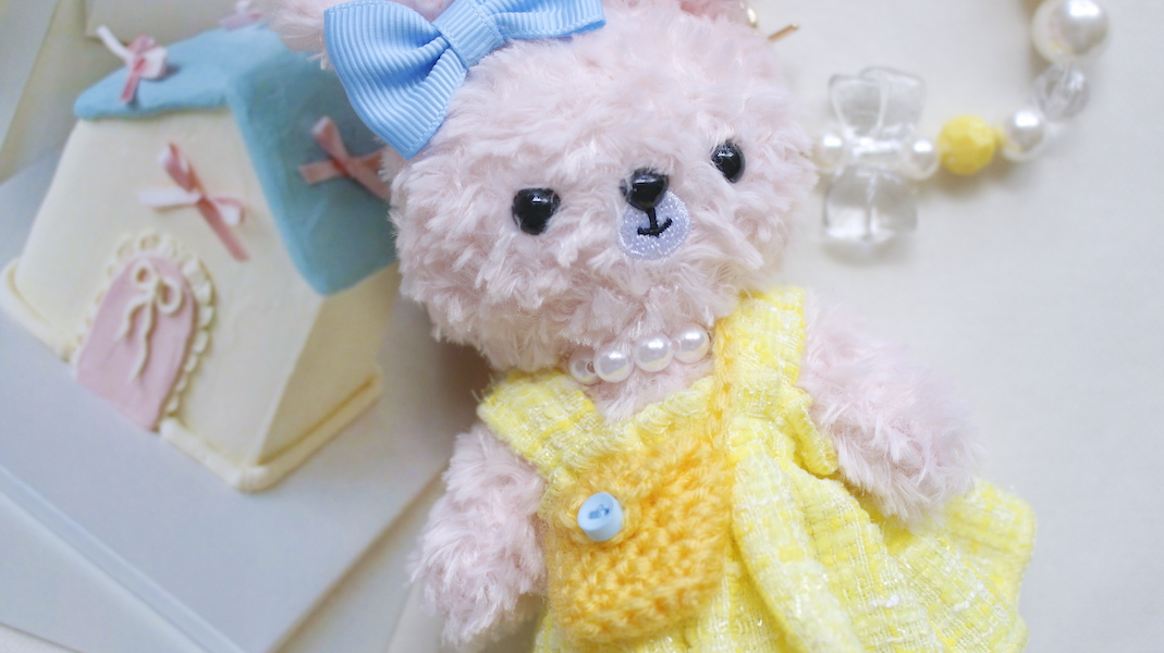 Lemon Cake☆nounours et lapins☆ぬいぐるみチャーム☆rose