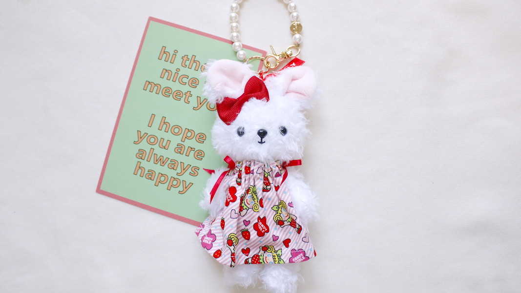 nounours et lapins☆ぬいぐるみチャーム☆blanche(ブランシュ) x いちごワンピース